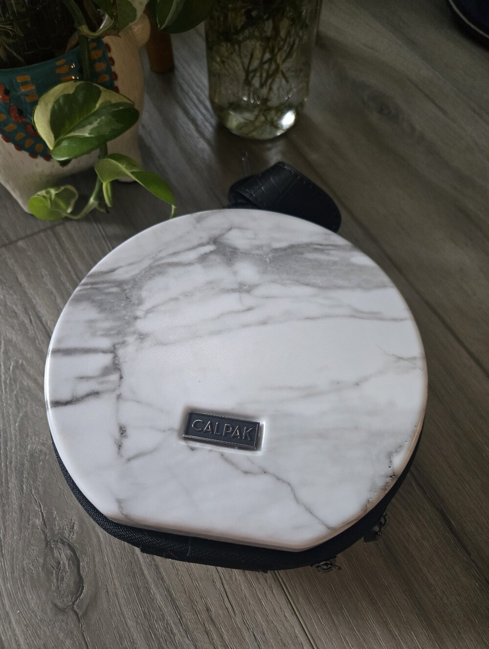CALPAK White Marble Cosmetic Travel Case